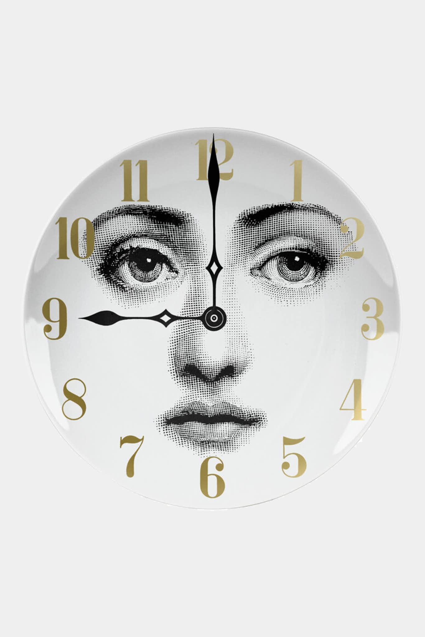 Fornasetti Assiette "Tema e Variazioni" n.74 en porcelaine blanche et dorée - 41209_TU