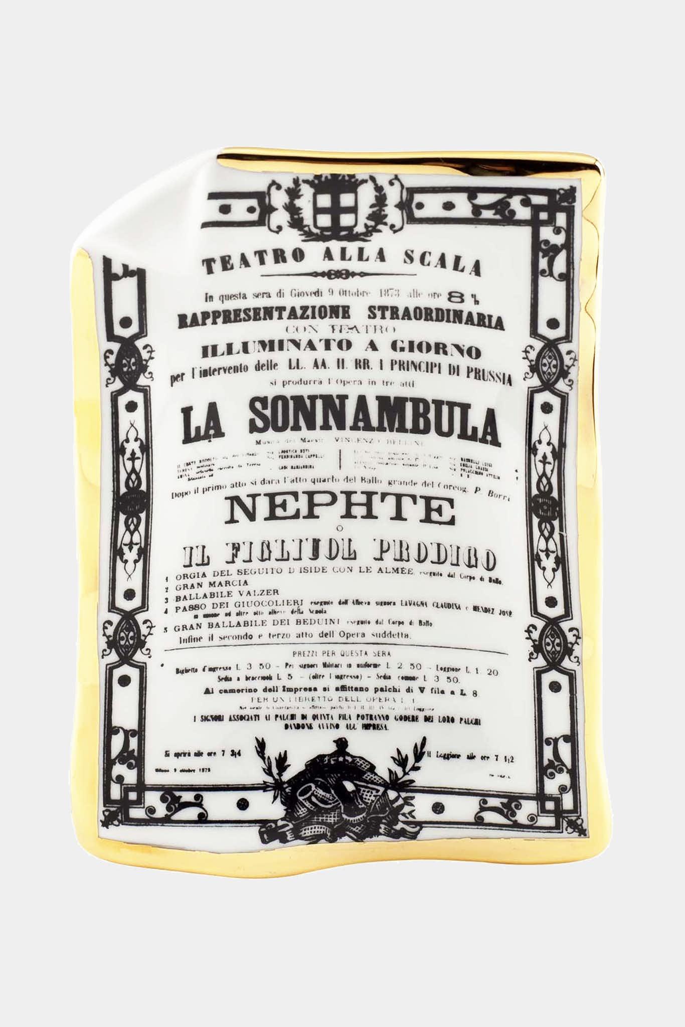 Fornasetti Cendrier medium Locandina La Sonnambula - 87706_TU
