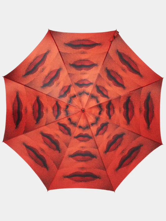Fornasetti Parapluie rouge à imprimé 