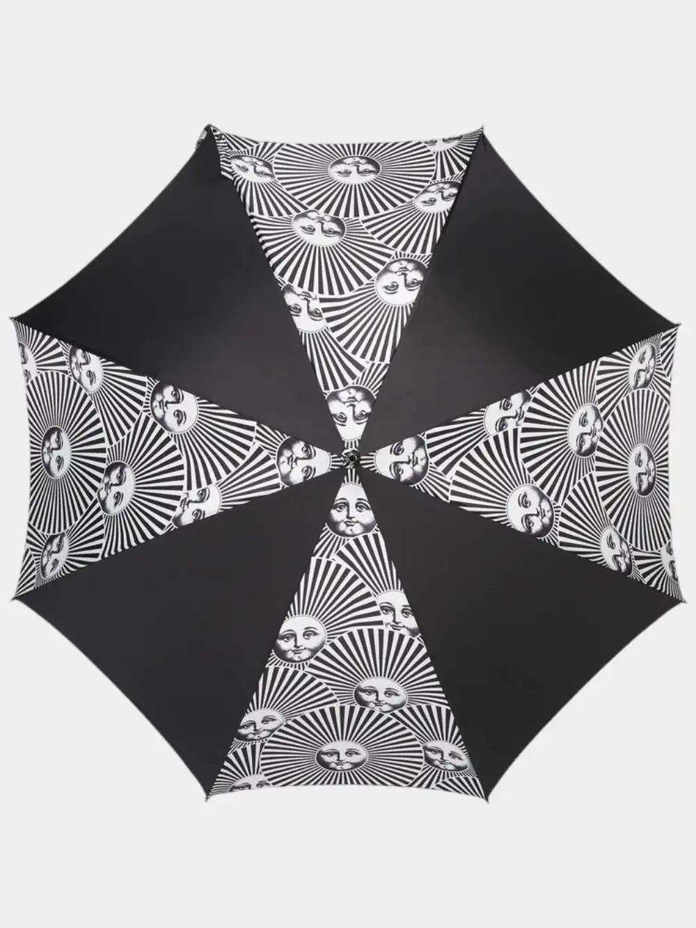 Fornasetti Parapluie noir à imprimé "Soli a Ventaglio"Fornasetti