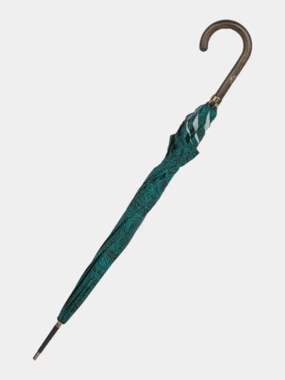 Fornasetti Parapluie vert à imprimé "Serratura su Malachite"Fornasetti