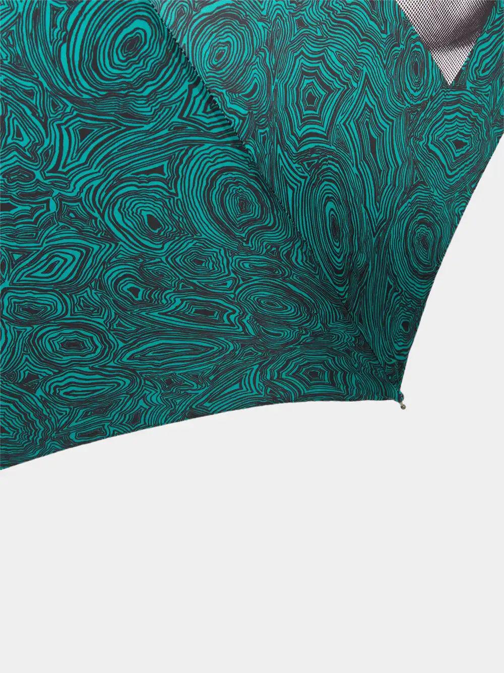 Fornasetti Parapluie vert à imprimé "Serratura su Malachite"Fornasetti