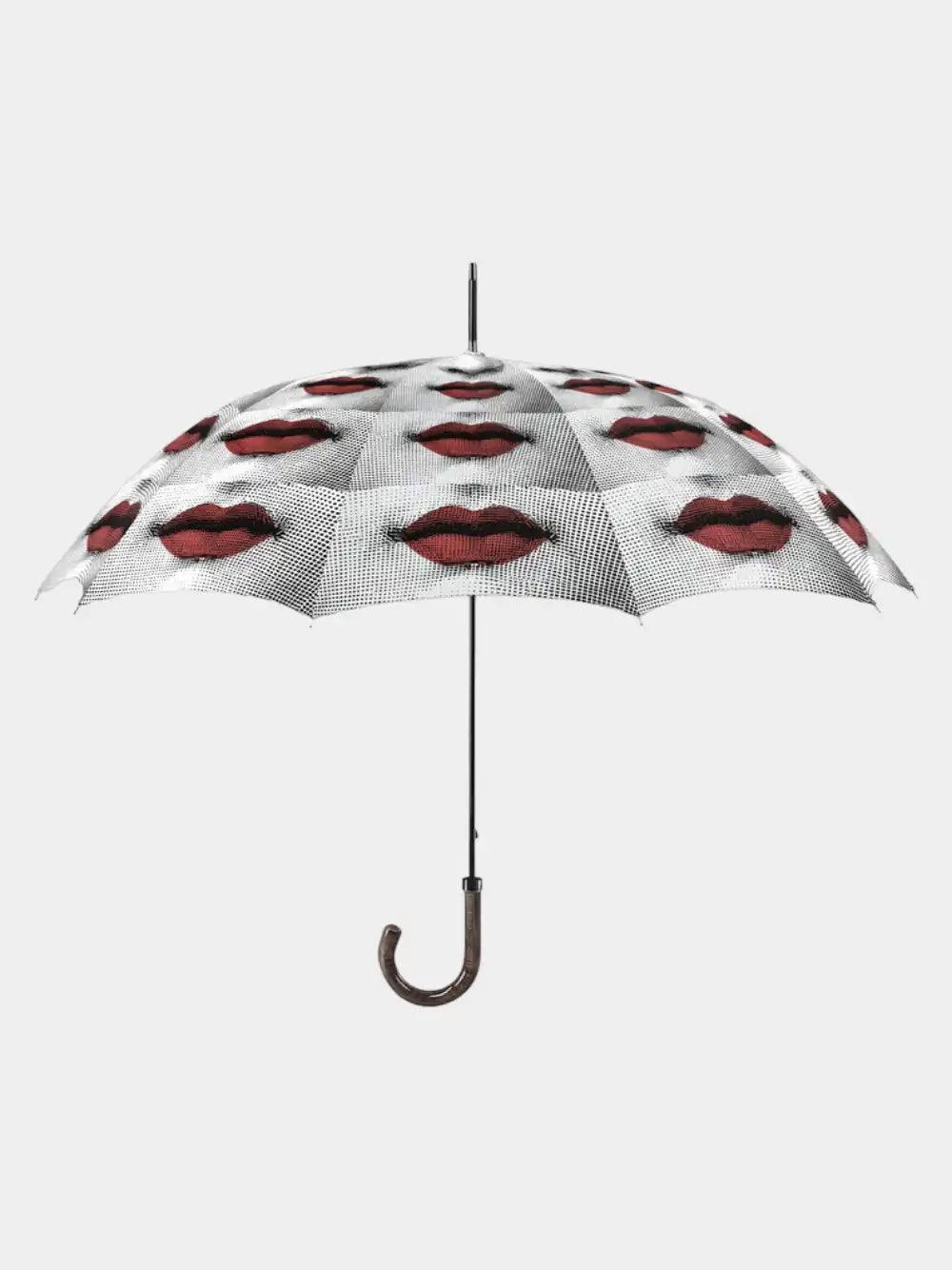 Fornasetti Parapluie blanc à imprimé "Bocche"Fornasetti