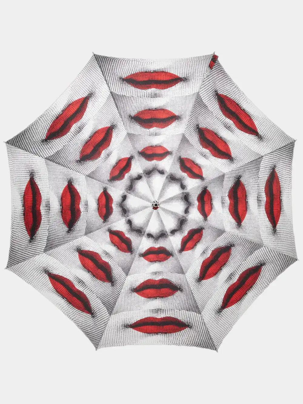 Fornasetti Parapluie blanc à imprimé "Bocche"Fornasetti