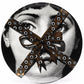 Fornasetti Assiette "Tema e Variazioni" n.79 en porcelaine blanche, noire et dorée - 42425_TU 
