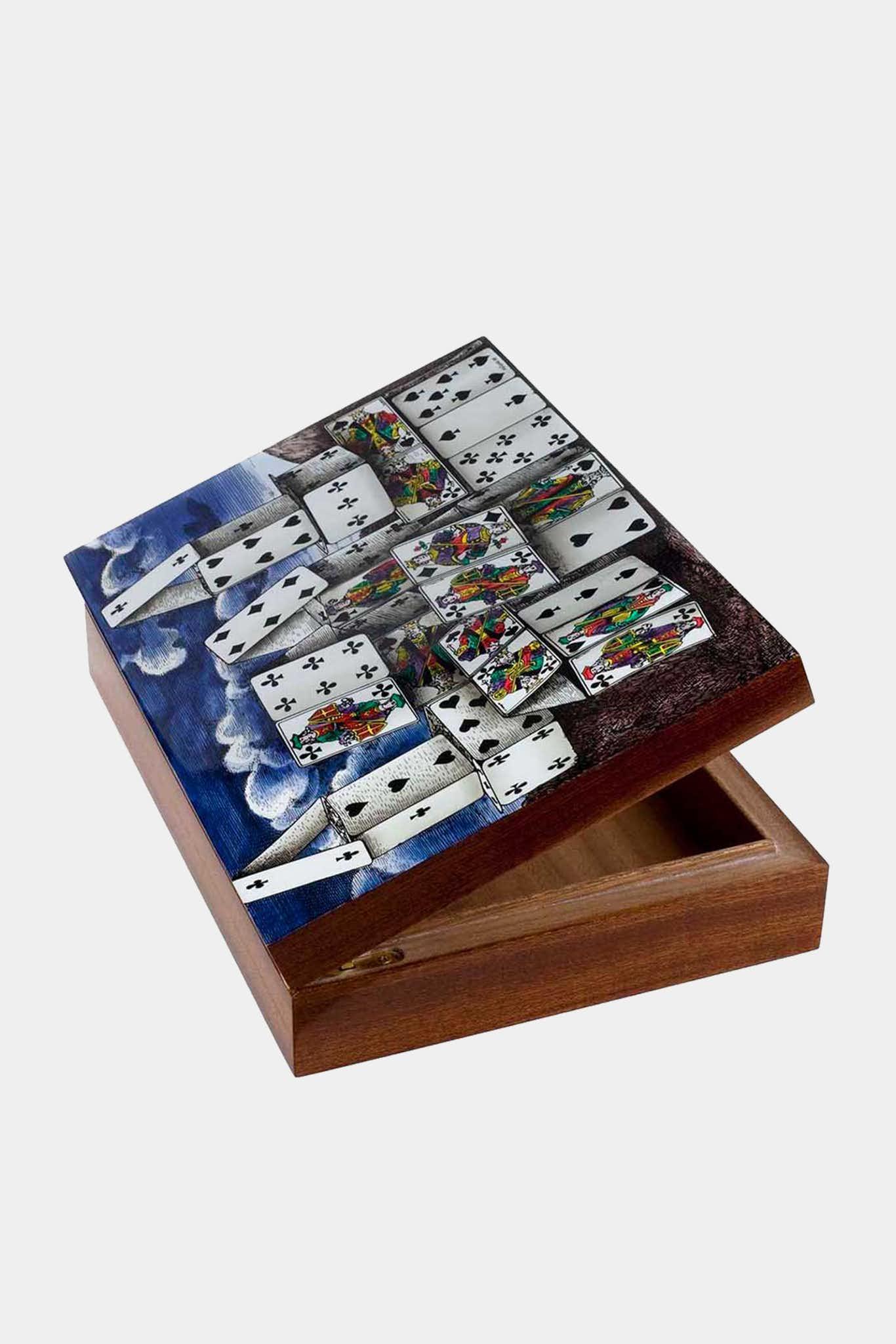 Fornasetti Boîte rectangulaire en bois Città di Carte - 22182_TU 