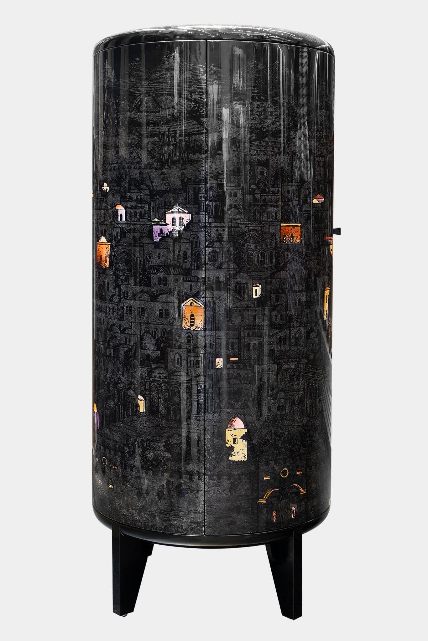 Fornasetti Cabinet cylindrique Gerusalemme di Notte - 16274_TU 