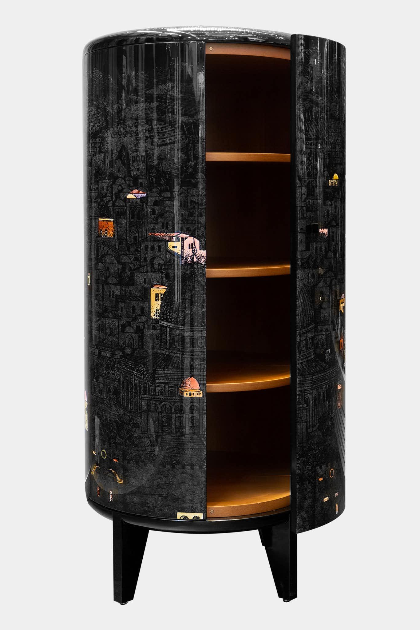 Fornasetti Cabinet cylindrique Gerusalemme di Notte - 16274_TU 