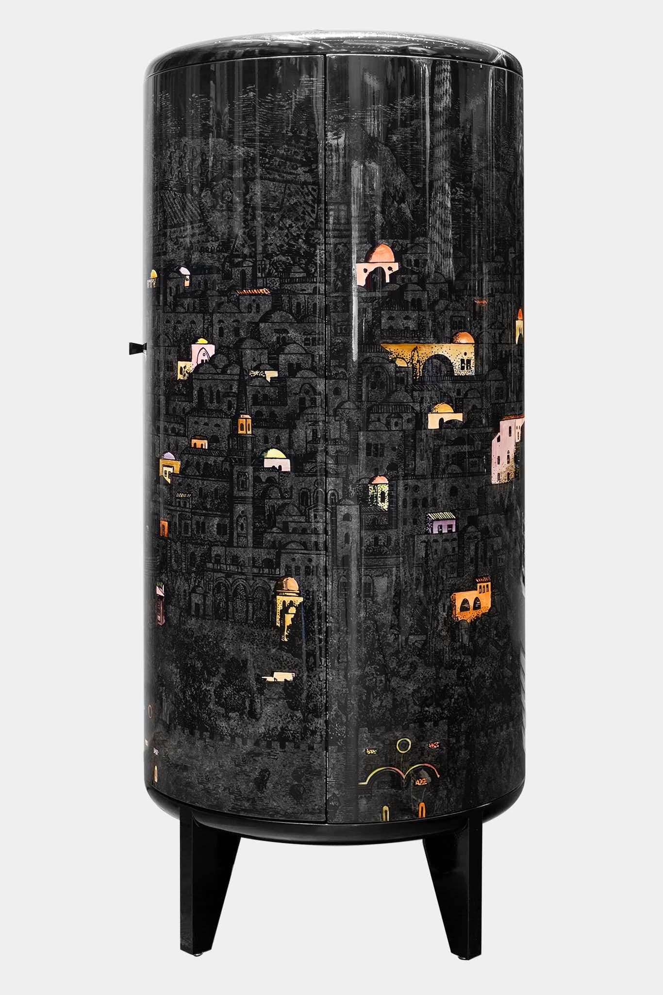 Fornasetti Cabinet cylindrique Gerusalemme di Notte - 16274_TU 