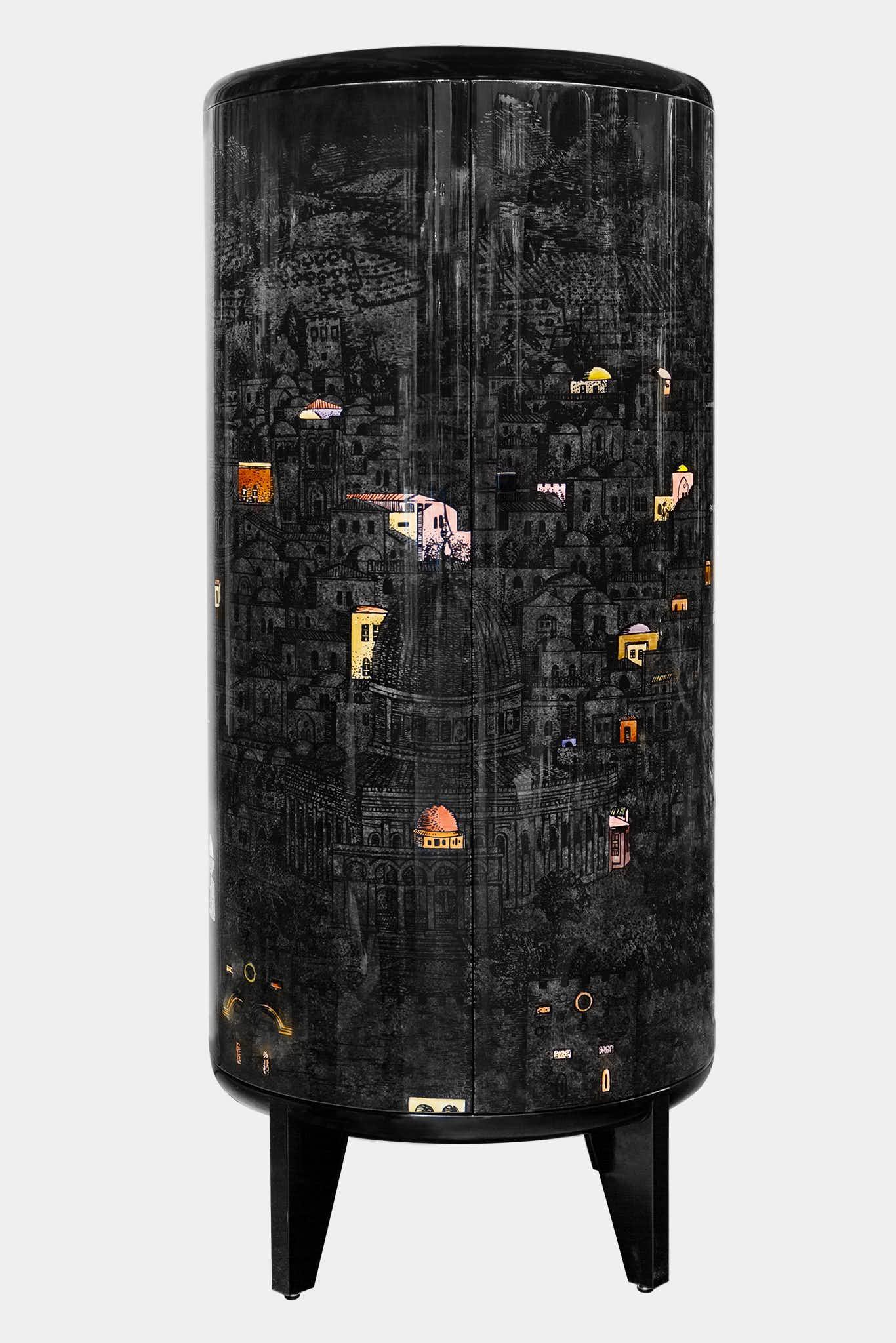 Fornasetti Cabinet cylindrique Gerusalemme di Notte - 16274_TU 