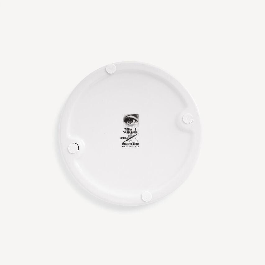 Fornasetti Cendrier en porcelaine (Ø 13 cm) "Tema e Variazioni" n.390 - 44598_TU 