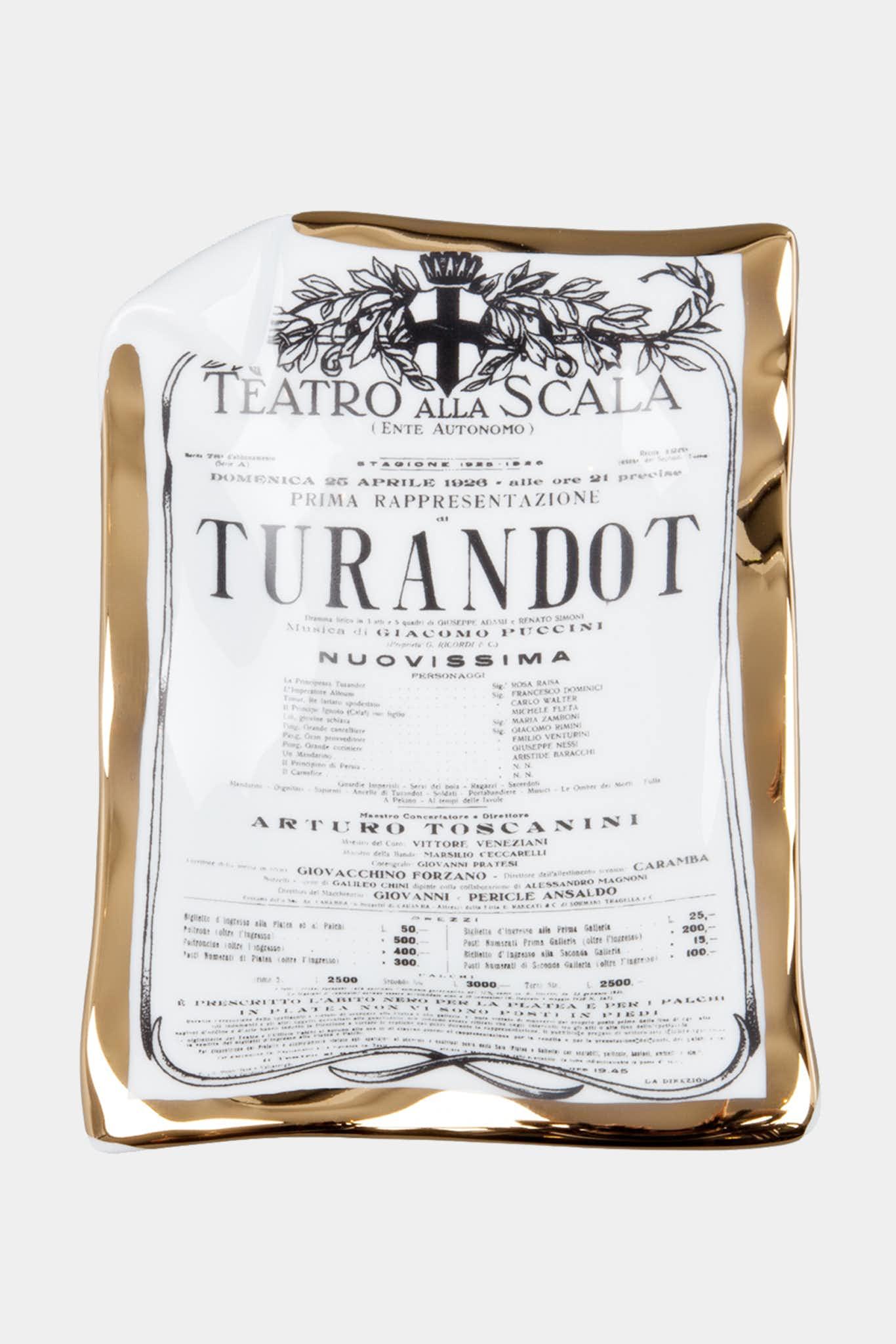 Fornasetti Cendrier "Turandot" en porcelaine noire et blanche - 91628_TU 