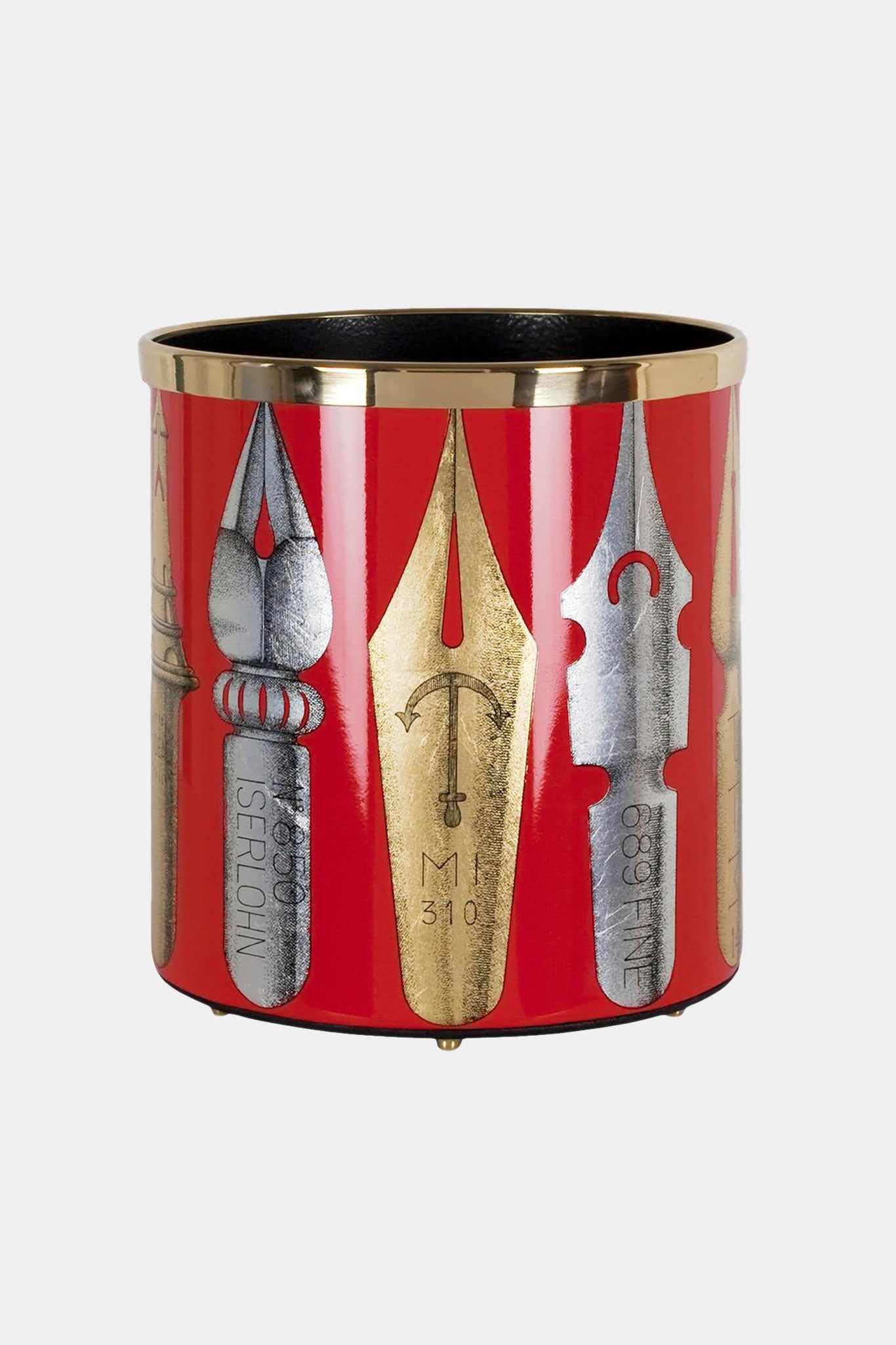 Fornasetti Corbeille à papier Pennini - rouge - 21373_TU 