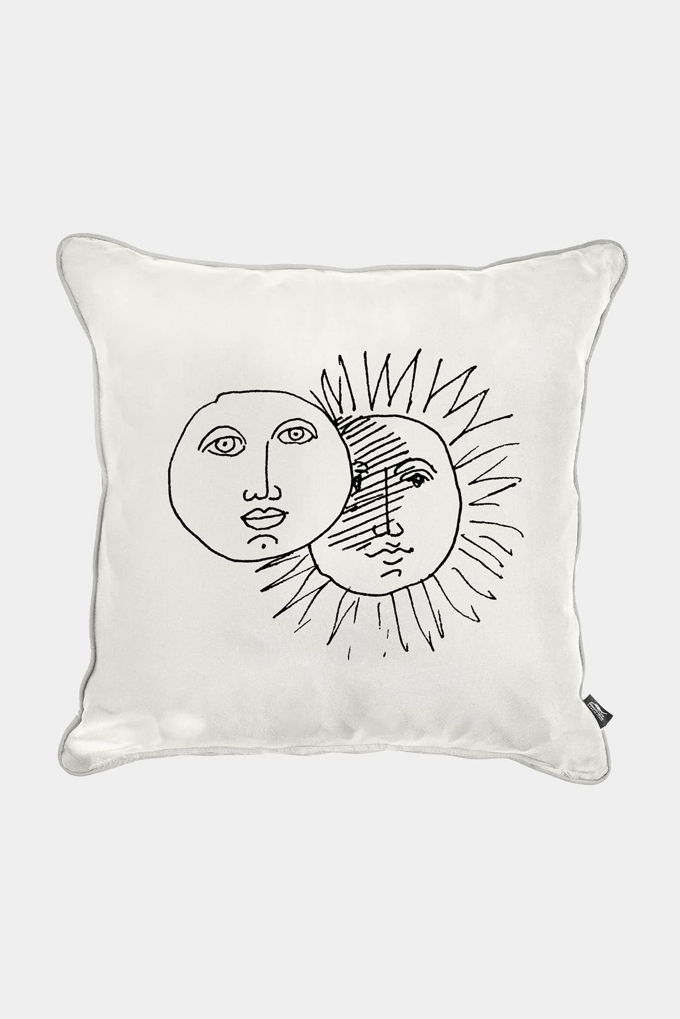 Fornasetti Coussin blanc et noir Solitudo - 38631_TU 