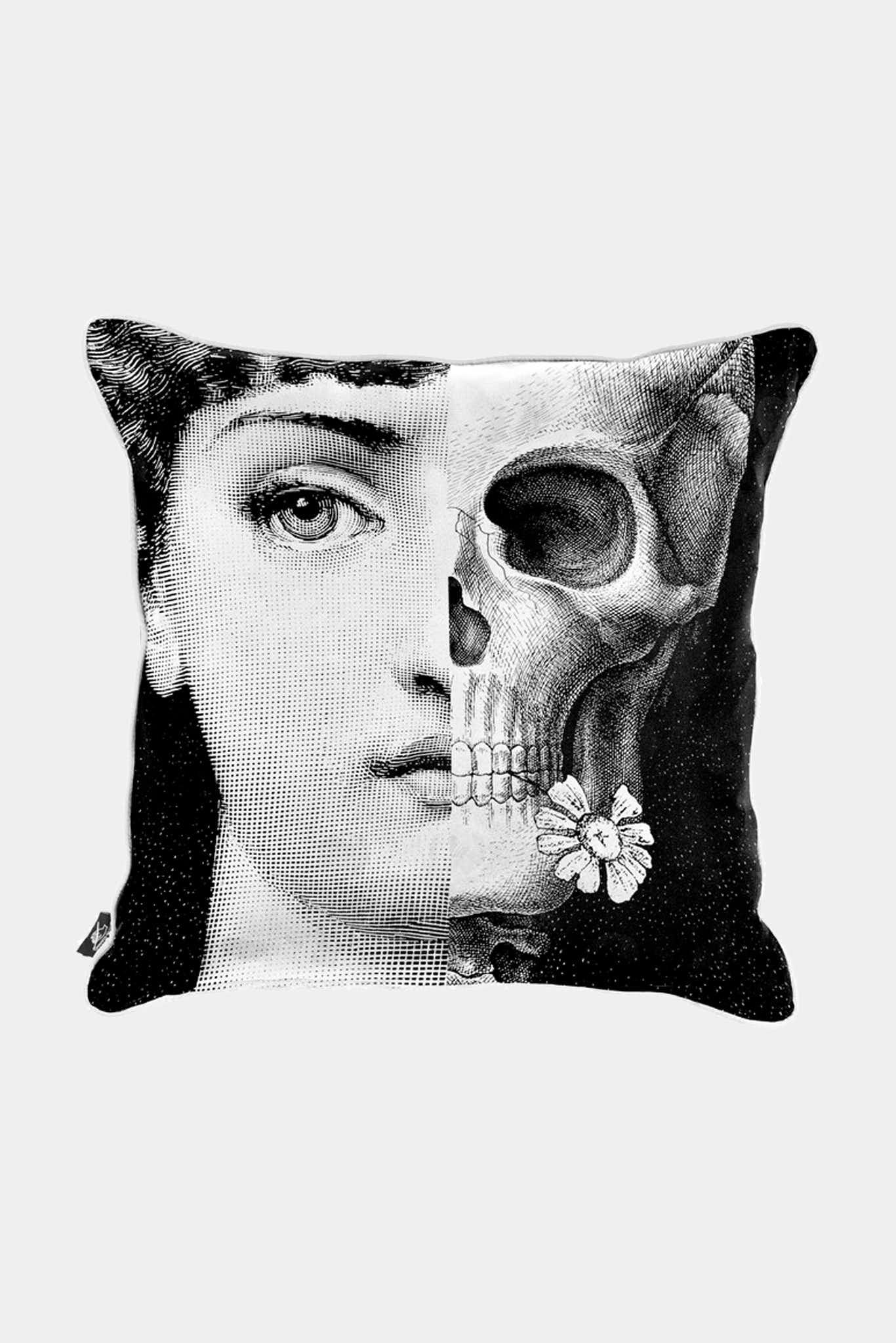 Fornasetti Coussin "Tema e Variazioni" n.288 en coton noir et blanc - 41202_TU 