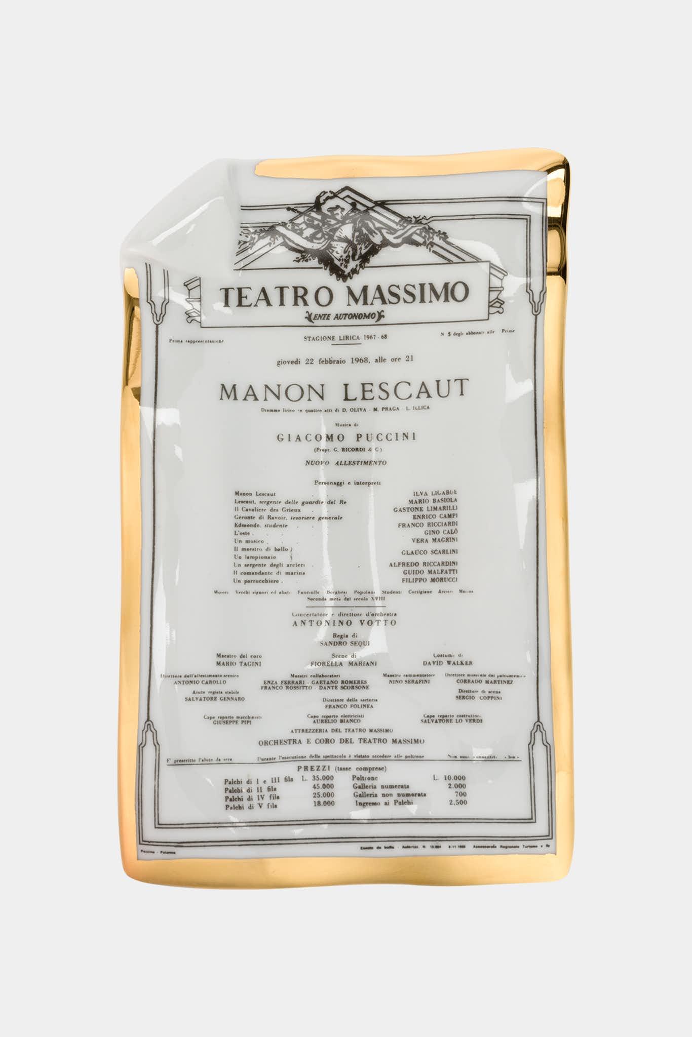 Fornasetti Grand cendrier Locandina Manon Lescault - 87721_TU 