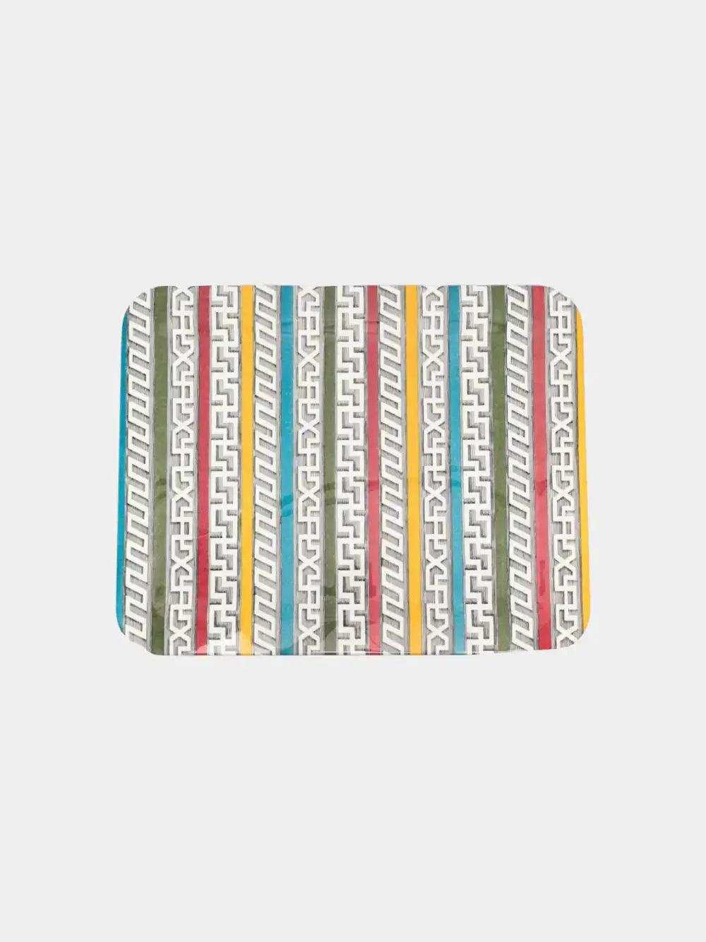 Fornasetti Plateau à rayures multicolores - 42395_TU 