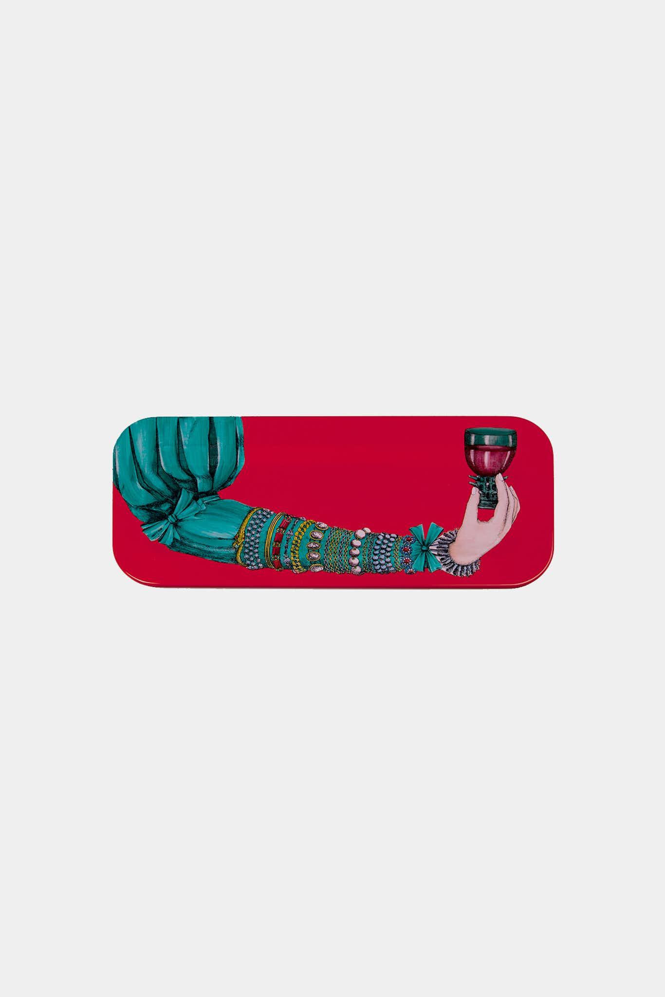 Fornasetti Plateau Braccio Ingioiellato 25x60 - rouge - 91632_TU 