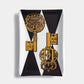 Fornasetti Plateau rectangulaire "Chiavi Gold Rombi" - 42292_TU 