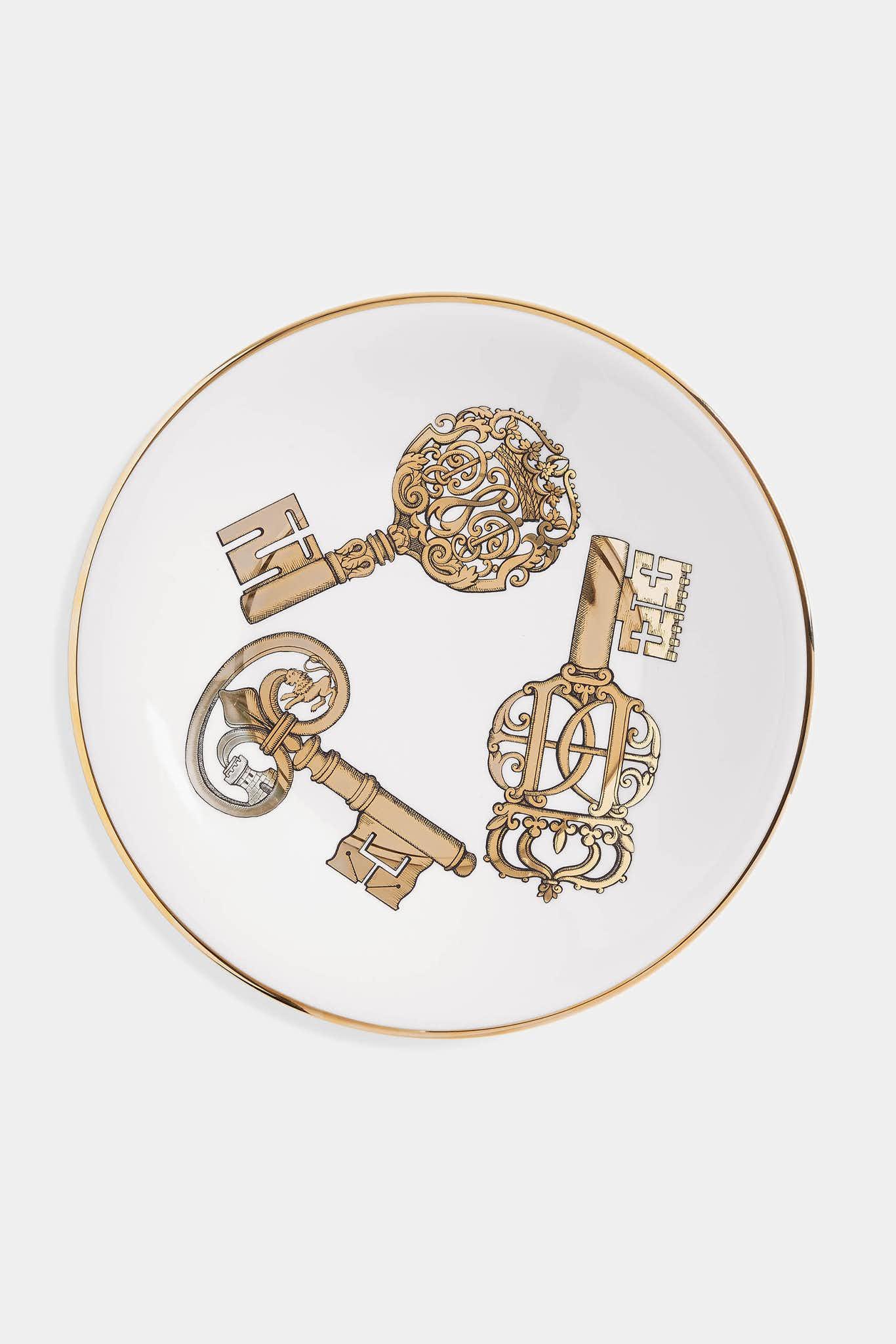 Fornasetti Plateau rond "Chiavi oro" - 42293_TU 