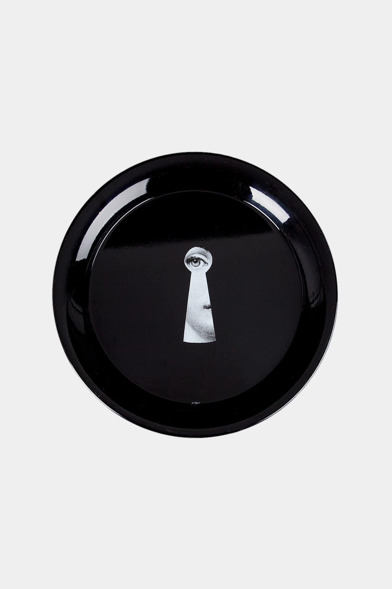 Fornasetti Plateau Serratura Ø40 - noir - 20046_TU 