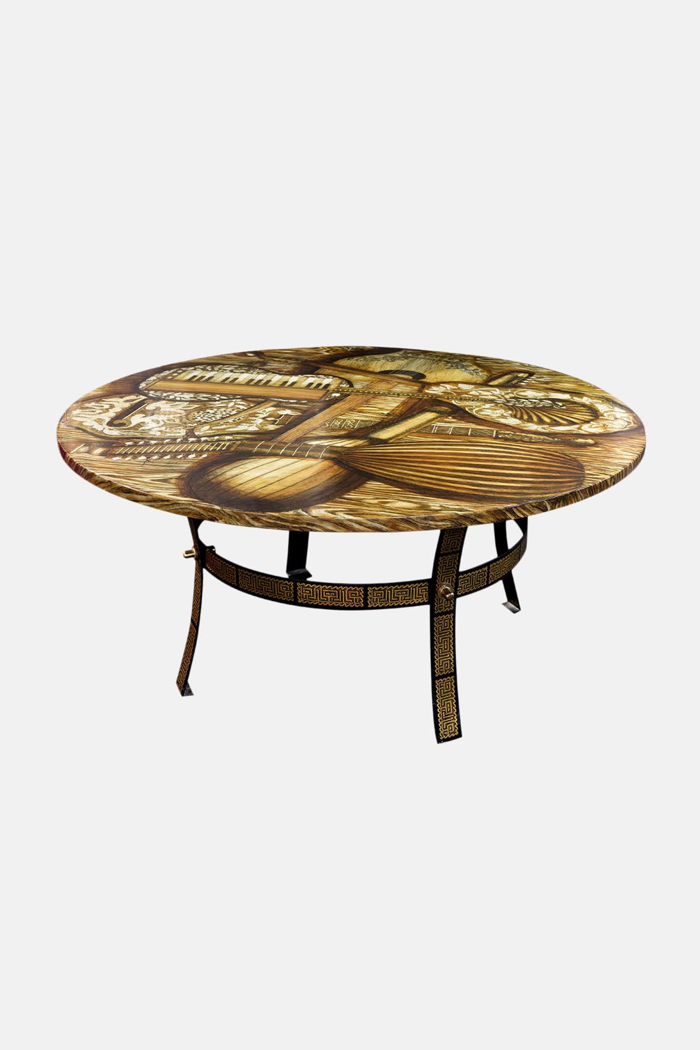 Fornasetti Vintage Table basse "Strumenti Musicali" -Diamètre Ø 100 cm - 91174_TU 