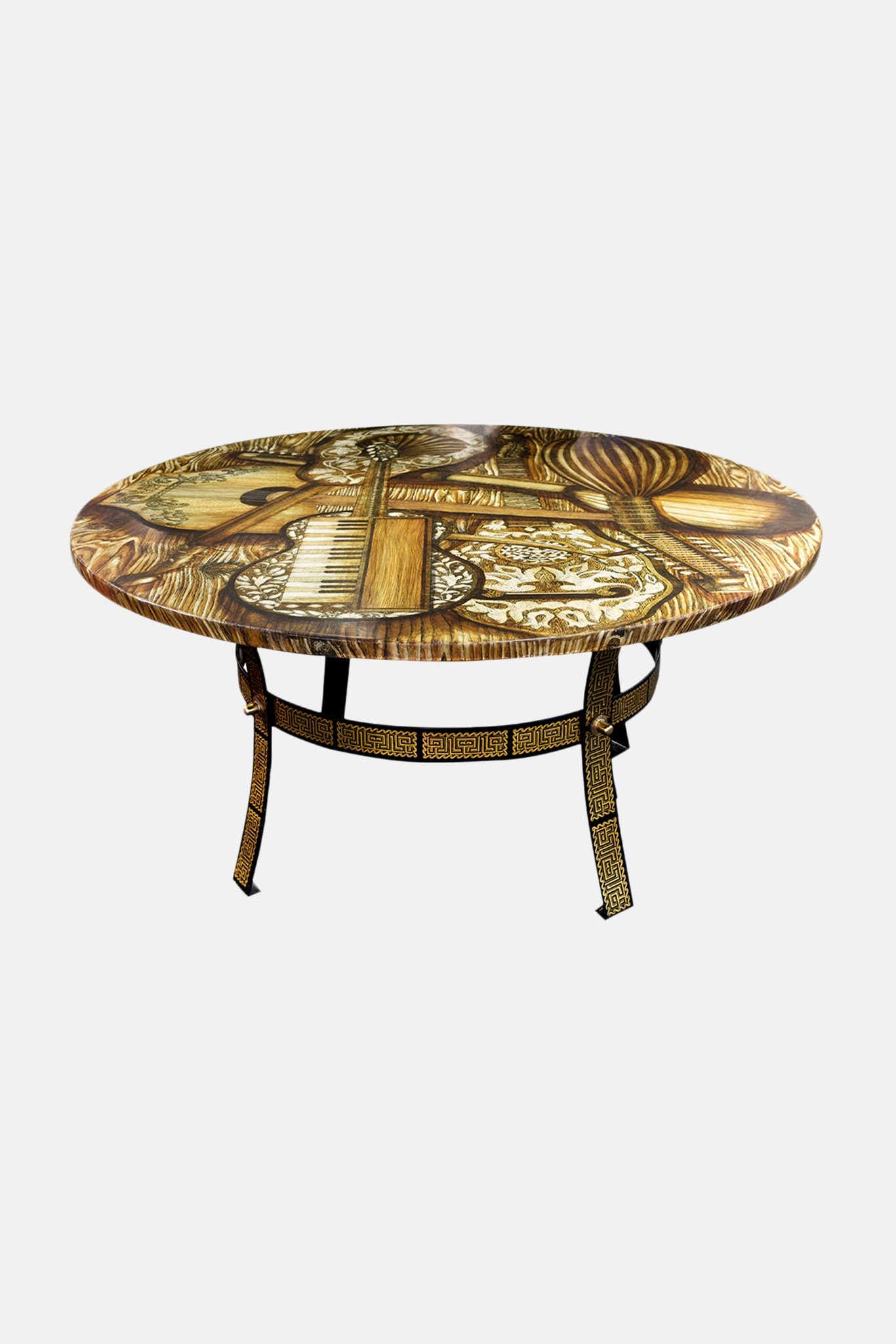 Fornasetti Vintage Table basse "Strumenti Musicali" -Diamètre Ø 100 cm - 91174_TU 